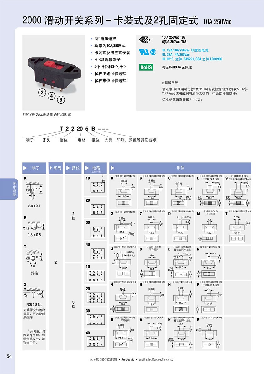 2000系列滑動(dòng)電壓開關(guān)選型