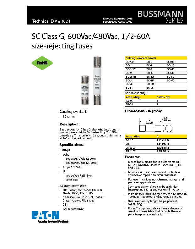 SC-20系列延時熔斷器參數(shù)