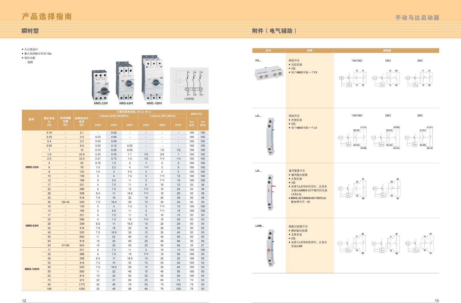 MMS-100H馬達(dá)保護(hù)器選型手冊