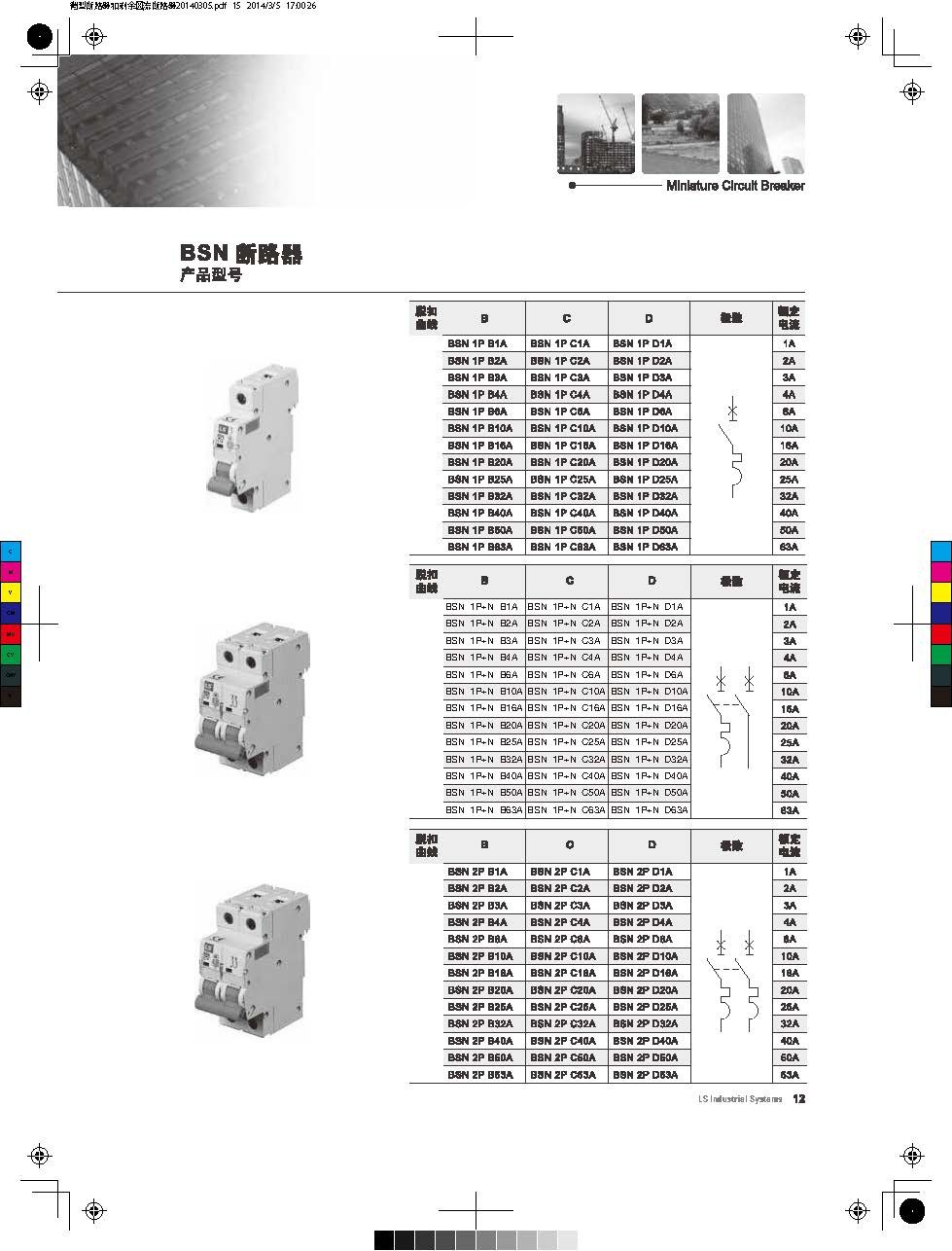 BSN系列微型斷路器產(chǎn)品型號(hào)