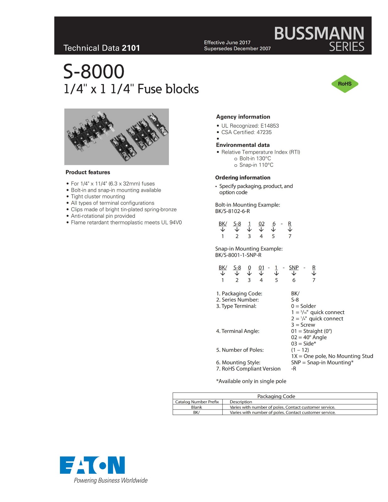 BK-S-8202系列6*30熔斷器座參數(shù)